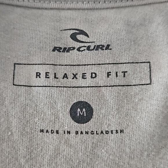 Rip Curl Men's Relaxed Fit Graphic T-Shirt - Size M, Beige, Surf Beach Logo Tee - Picture 8 of 8